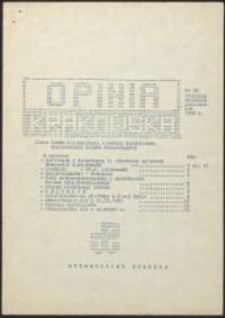Opinia Krakowska. Pismo Ruchu Porozumienia Polskich Socjalist&oacute;w Konfederacji Polski Niepodległej, nr 22