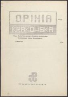 Opinia Krakowska. Pismo Ruchu Porozumienia Polskich Socjalist&oacute;w Konfederacji Polski Niepodległej, nr 23