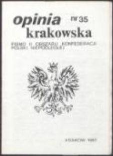 Opinia Krakowska. Pismo II Obszaru Konfederacji Polski Niepodległej, nr 35