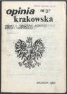 Opinia Krakowska. Pismo II Obszaru Konfederacji Polski Niepodległej, nr 37