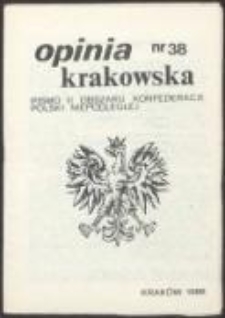 Opinia Krakowska. Pismo II Obszaru Konfederacji Polski Niepodległej, nr 38