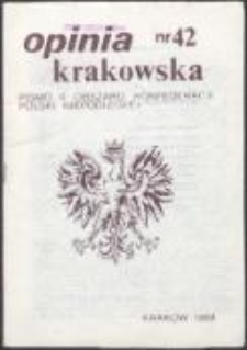 Opinia Krakowska. Pismo II Obszaru Konfederacji Polski Niepodległej, nr 42