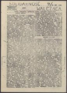 Solidarność Walcząca. Biuletyn Wojenny MK NSZZ "Solidarność" RŁ, nr 14