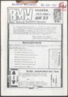 BMW. Biuletyn Młodzieży Walczącej. Pismo Federacji Młodzieży Walczącej, nr 33