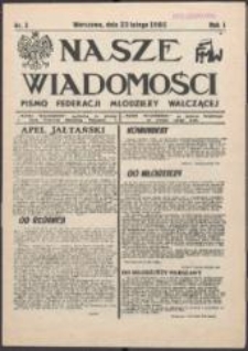 Nasze Wiadomości. Pismo Federacji Młodzieży Walczącej, nr 1