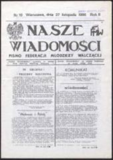Nasze Wiadomości. Pismo Federacji Młodzieży Walczącej, nr 19