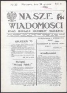 Nasze Wiadomości. Pismo Federacji Młodzieży Walczącej, nr 20