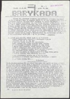 Barykada, nr 1