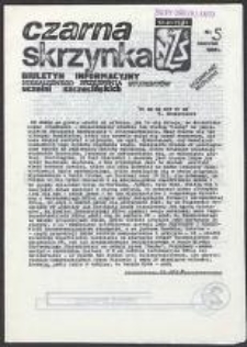 Czarna Skrzynka. Biuletyn Informacyjny Niezależnego Zrzeszenia Studentów Uczalni Szczecińskich, nr 5
