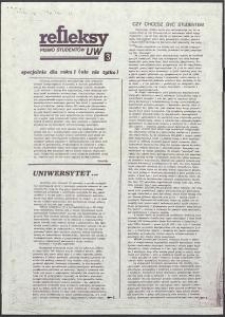 Releksy. Pismo Student&oacute;w UW, nr 3