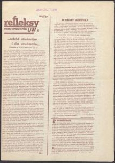 Releksy. Pismo Student&oacute;w UW, nr 8