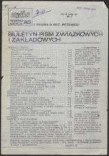 [AS]. Biuletyn Pism Związkowych i Zakładowych, nr 3