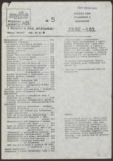 [AS]. Biuletyn Pism Związkowych i Zakładowych, nr 5