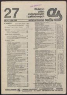 AS. Biuletyn pism związkowych i zakładowych, nr 27
