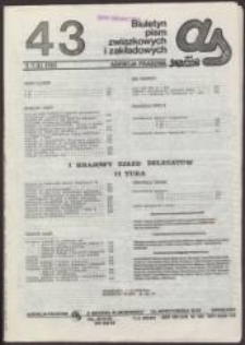 AS. Biuletyn pism związkowych i zakładowych, nr 43