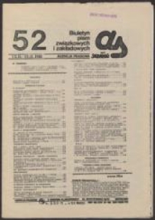 AS. Biuletyn pism związkowych i zakładowych, nr 52