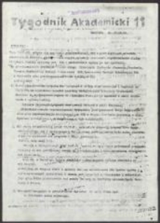 Tygodnik Akademicki. Pismo Niezależnego Zrzeszenia Student&oacute;w, nr 11